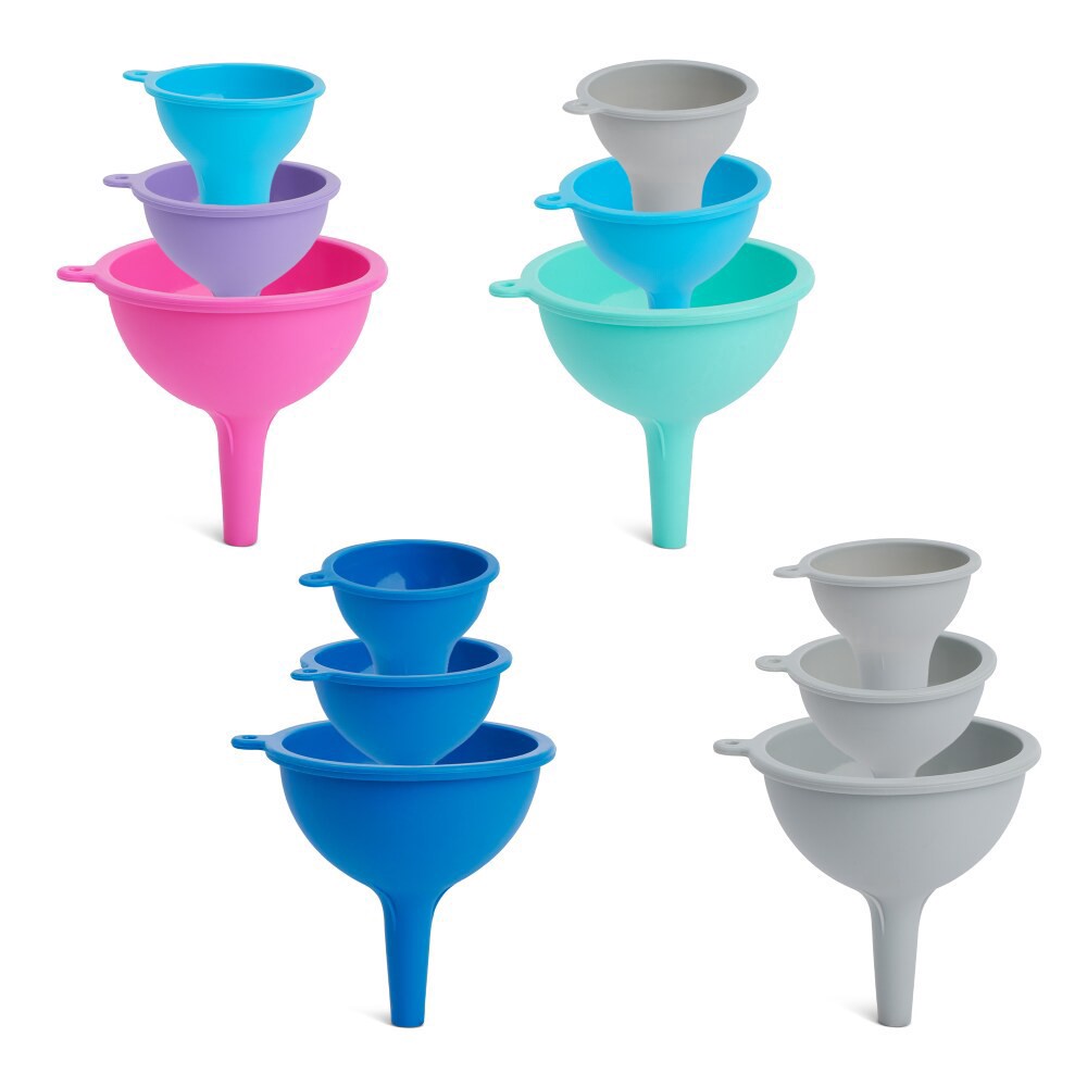 slide 2 of 2, Core 3-Piece Silicone Funnels, 3 ct