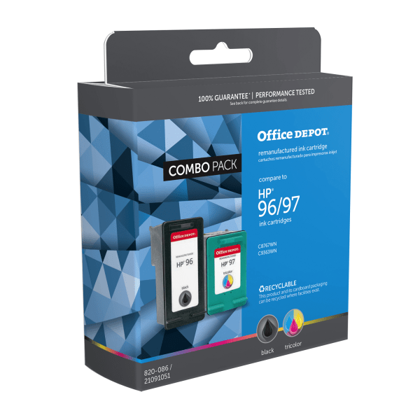 slide 1 of 1, Office Depot Brand Od9697 Remanufactured Ink Cartridge Replacement For Hp 96/97 Black/Tricolor, Pack Of 2, 2 ct