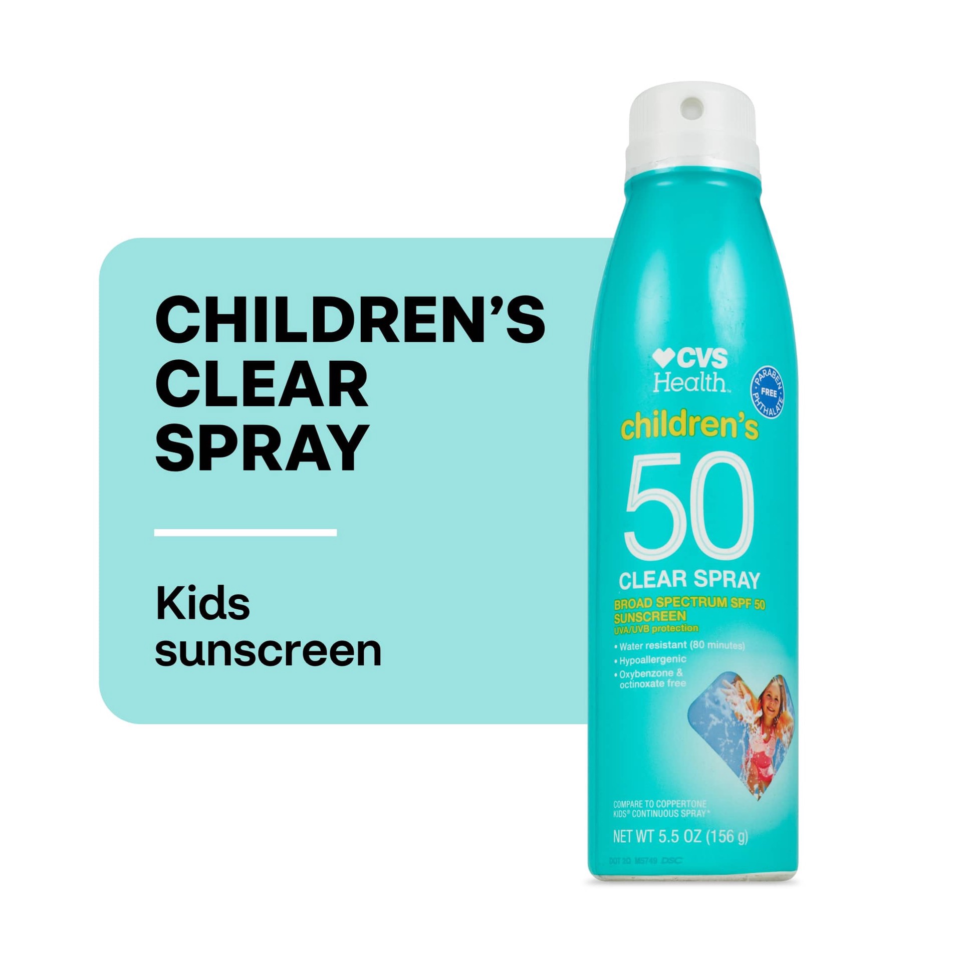 slide 1 of 1, CVS Health Kids Sunscreen Spray, Clear, 1 ct