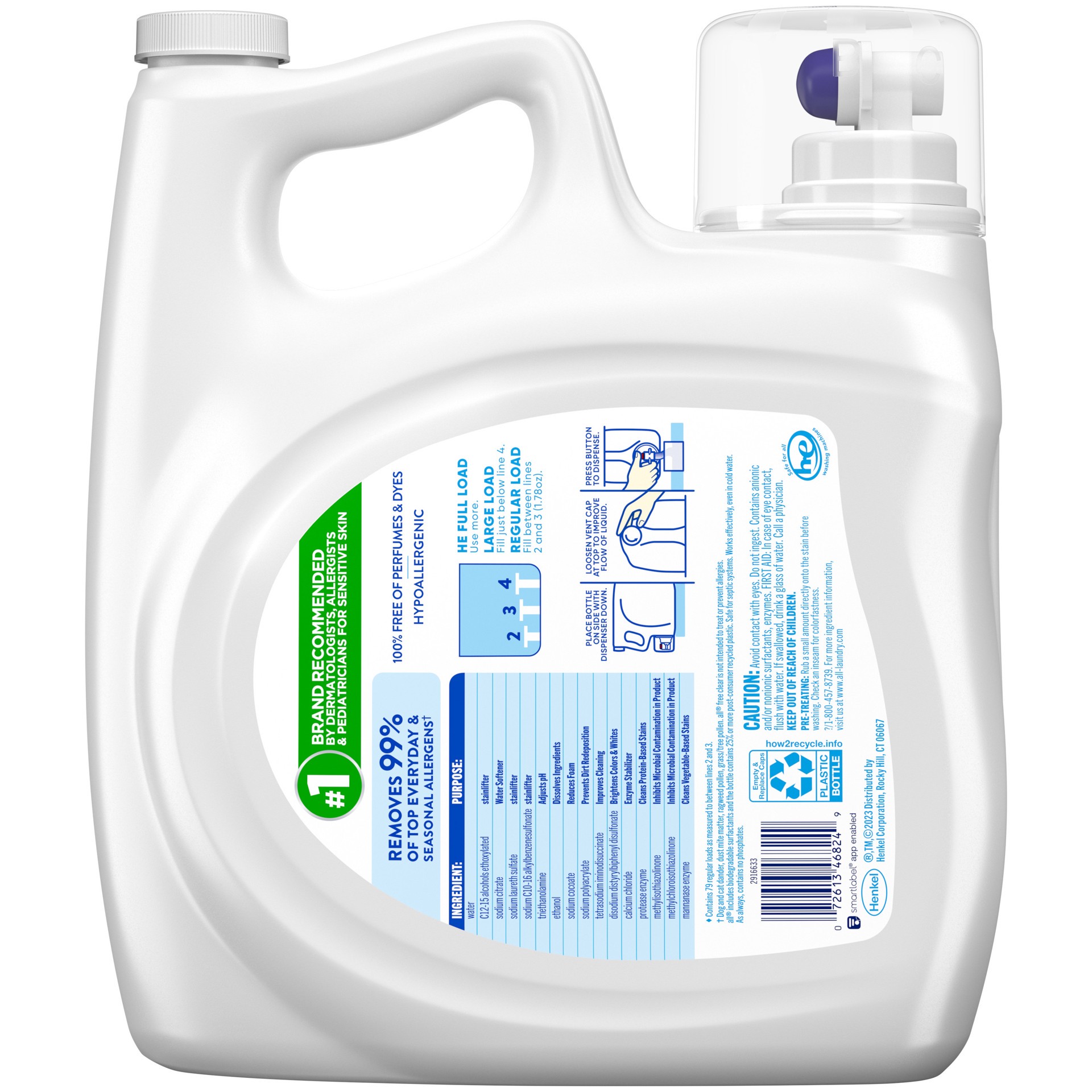 slide 2 of 3, All Free Clear Odor Relief Detergent 141 fl oz, 141 fl oz
