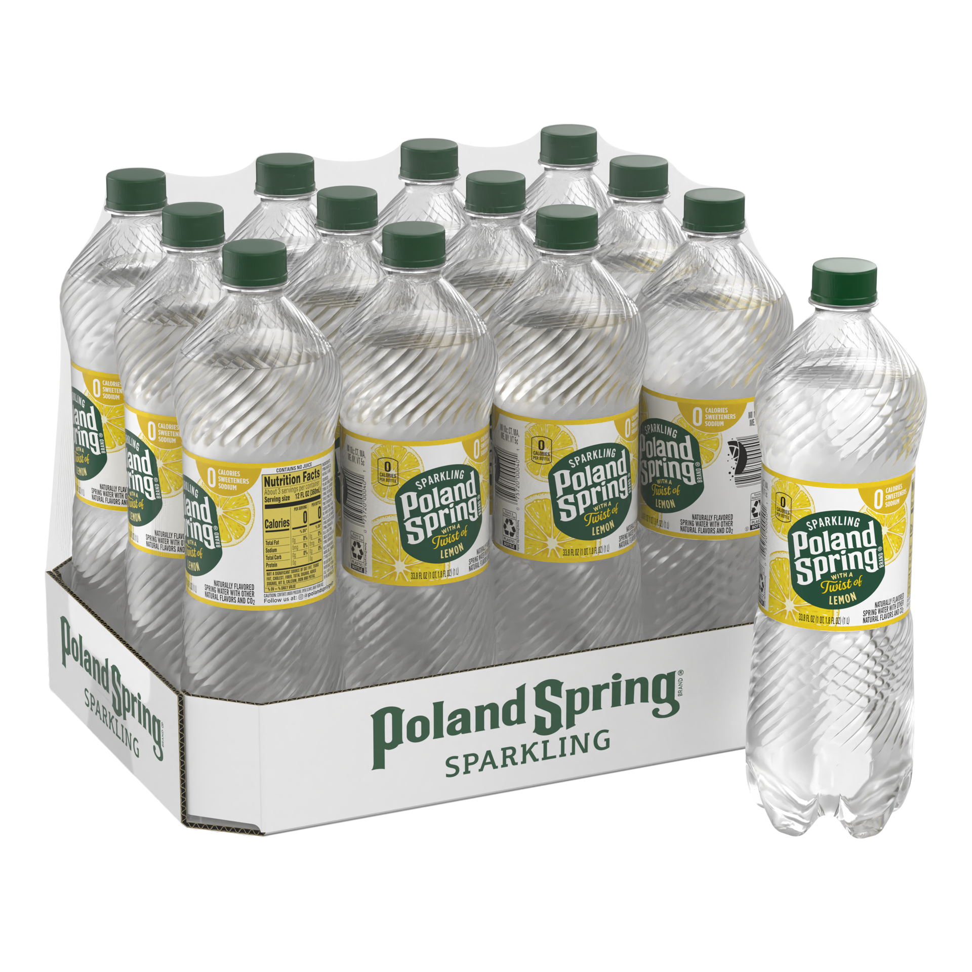 slide 2 of 5, Poland Spring Lemon Sparkling Water - 12 ct; 33.8 fl oz, 12 ct; 33.8 fl oz