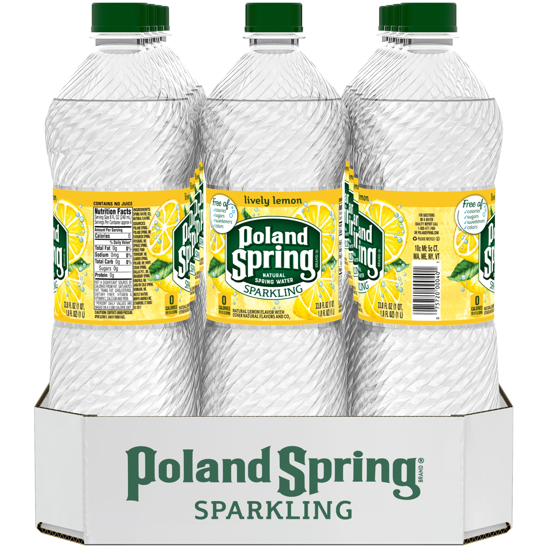 Poland Spring Lemon Sparkling Water 12 ct; 33.8 fl oz Shipt