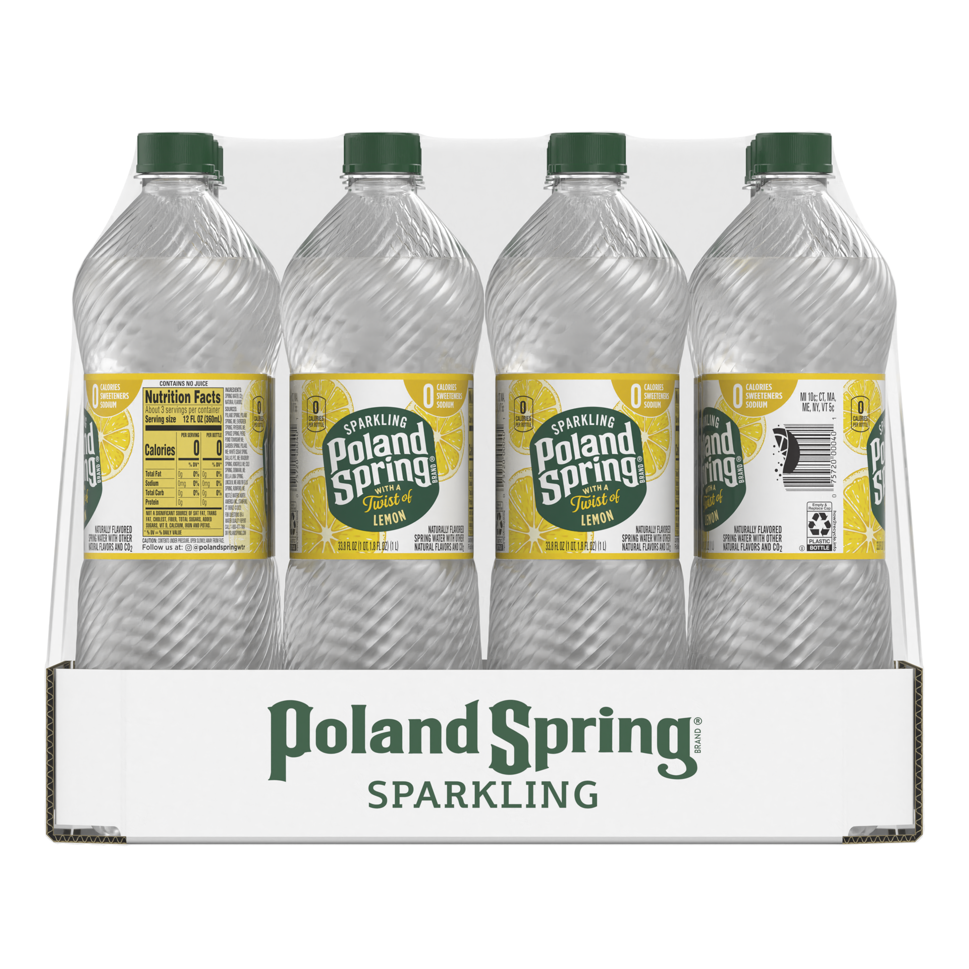 slide 3 of 5, Poland Spring Lemon Sparkling Water - 12 ct; 33.8 fl oz, 12 ct; 33.8 fl oz