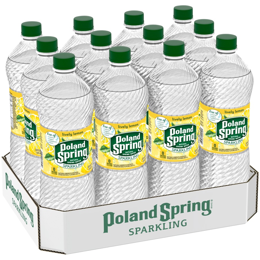 Poland Spring Lemon Sparkling Water 12 ct; 33.8 fl oz Shipt