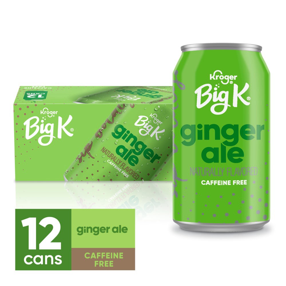 slide 3 of 5, Big K Caffeine Free Ginger Ale Soda - 12 ct; 12 fl oz, 12 ct; 12 fl oz