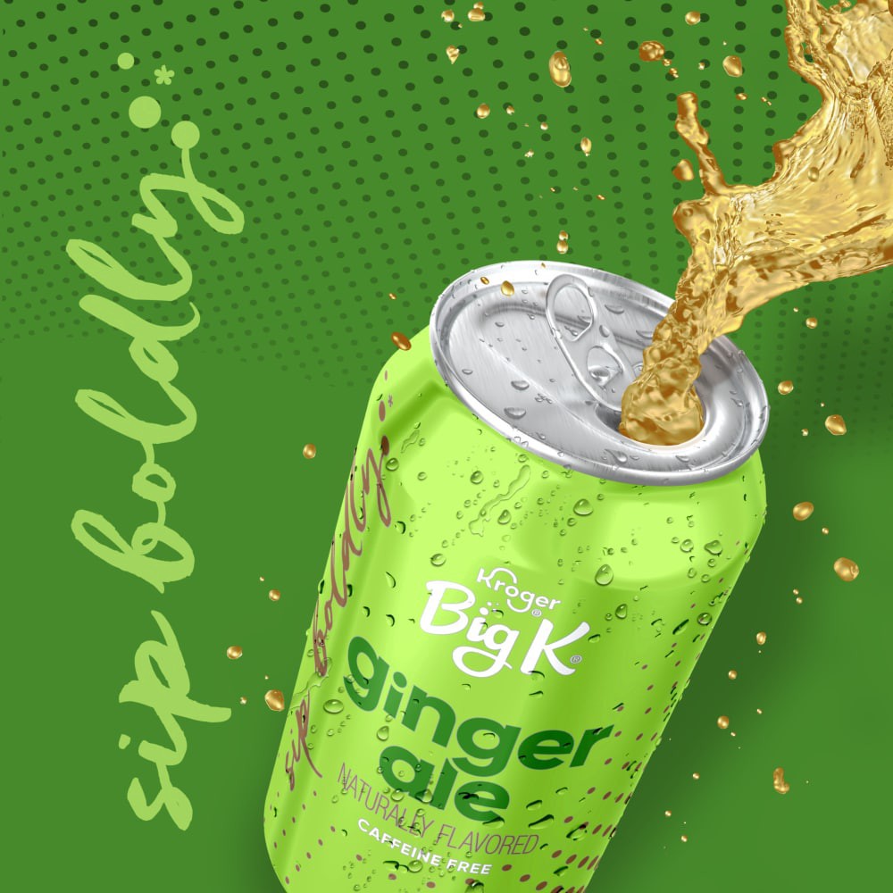 slide 4 of 5, Big K Caffeine Free Ginger Ale Soda - 12 ct; 12 fl oz, 12 ct; 12 fl oz