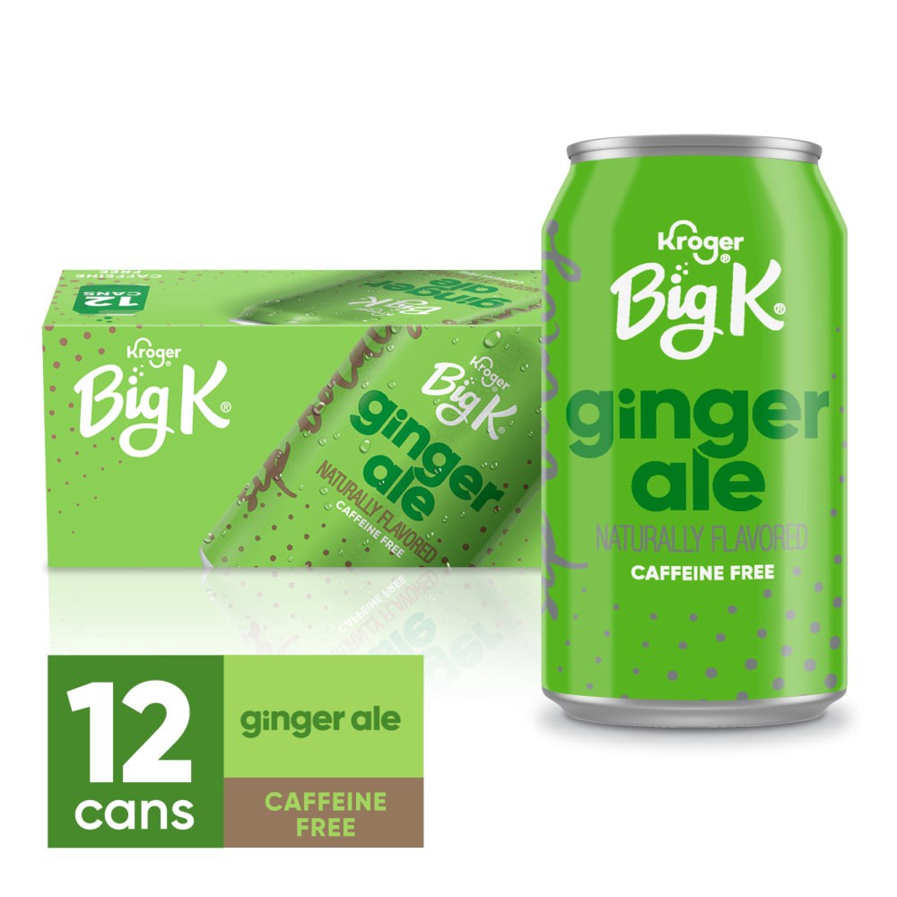 slide 1 of 5, Big K Caffeine Free Ginger Ale Soda - 12 ct; 12 fl oz, 12 ct; 12 fl oz