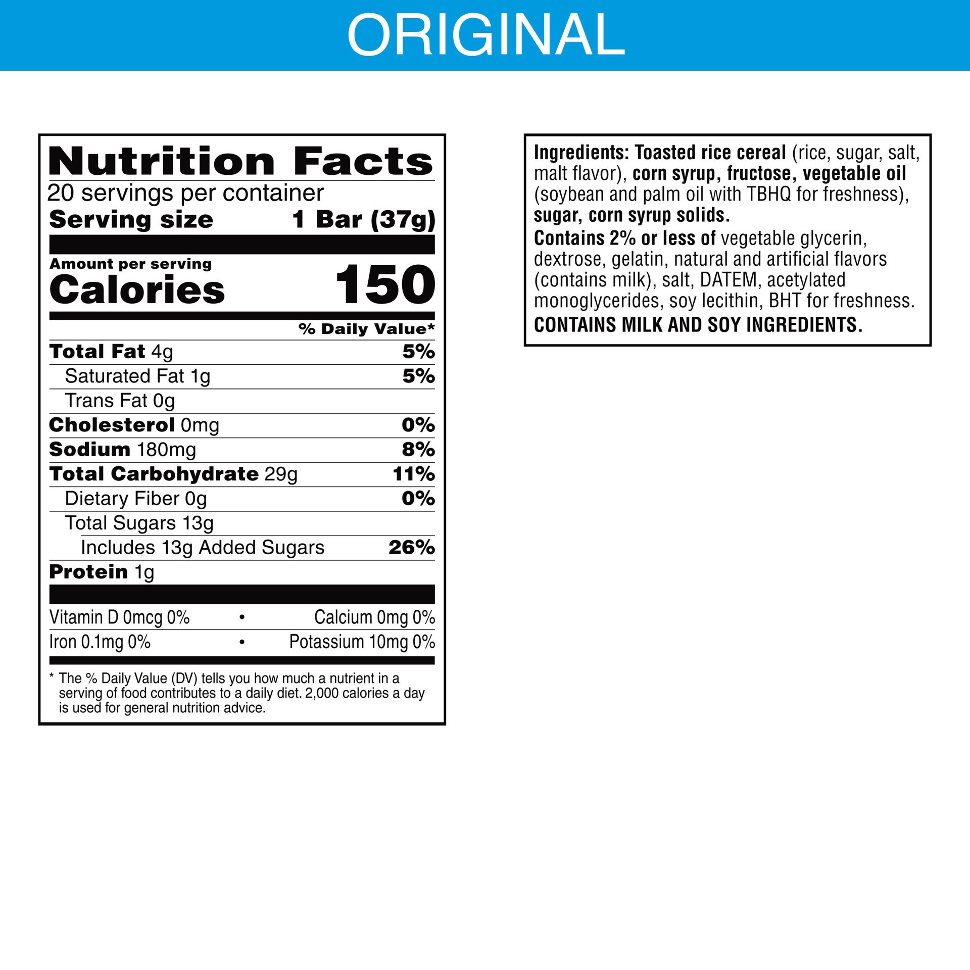 slide 4 of 5, Rice Krispies Treats Marshmallow Snack Bars, Kids Snacks, Lunch Snacks, Original, 26oz Box, 20 Bars, 26 oz