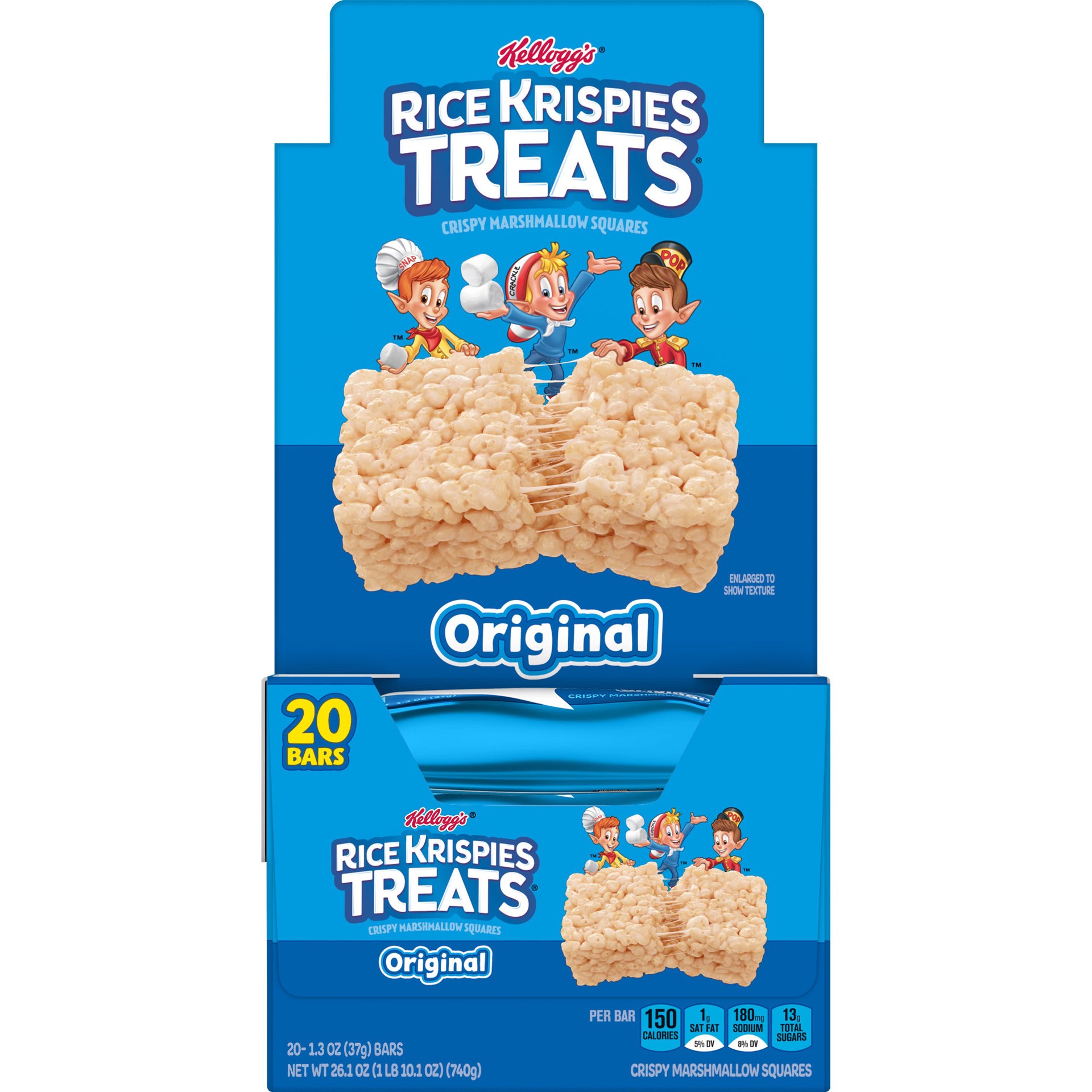 slide 1 of 5, Rice Krispies Treats Kellogg's Rice Krispies Treats Marshmallow Snack Bars, Original, 26 oz, 20 Count, 26 oz
