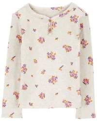 Oshkosh Baby Floral Knit Long-Sleeve Fashion Top - Floral Cream floral 12M