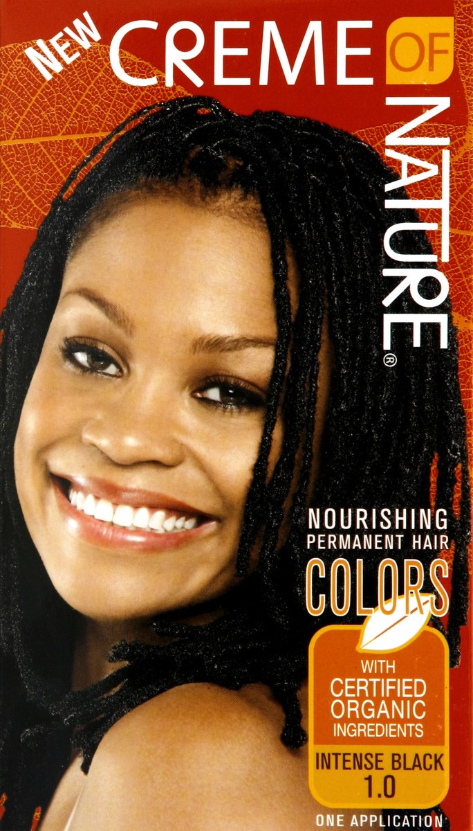 slide 4 of 5, Creme of Nature Exotic Shine Hair Color with Argan Oil, Intense Black, 1 ct