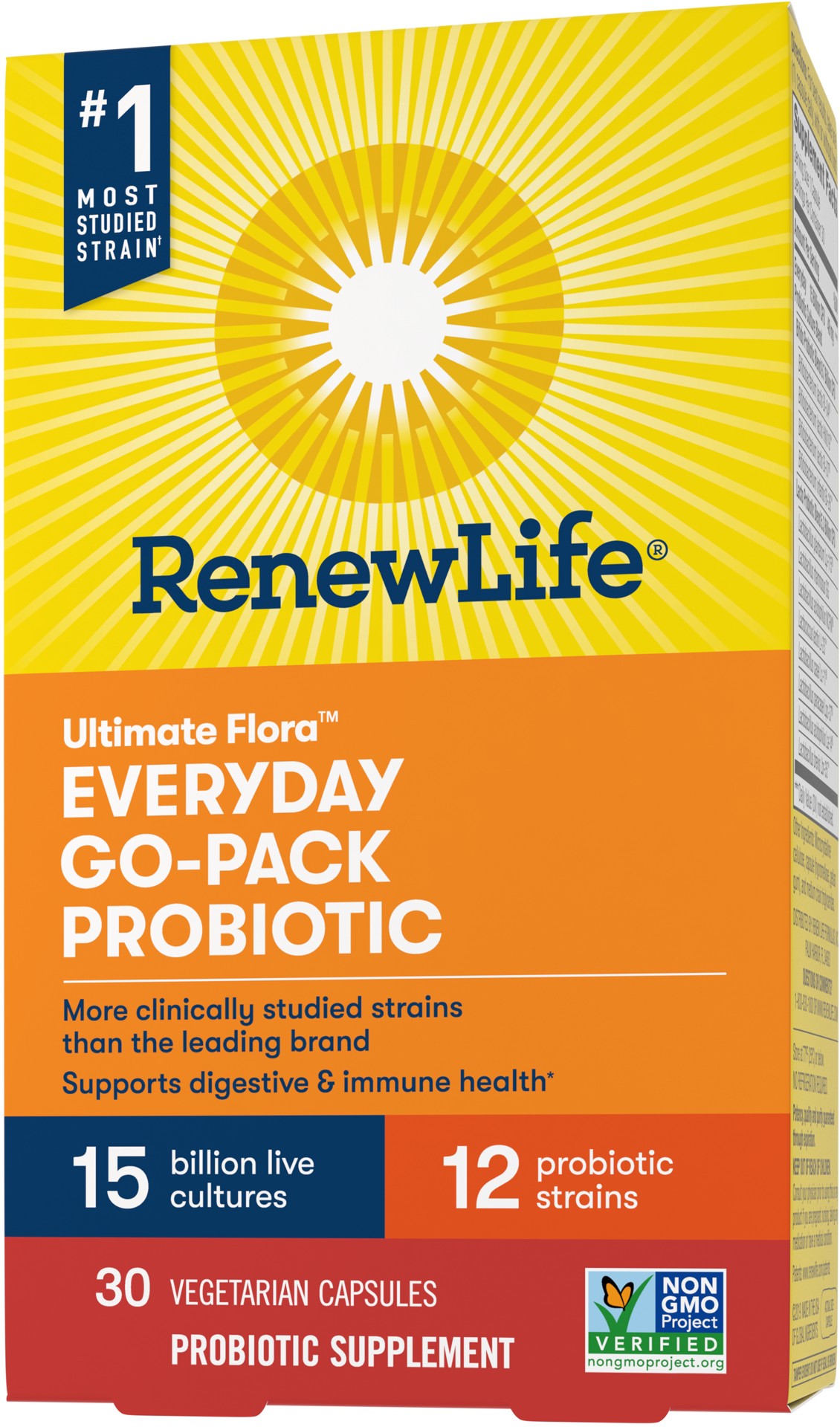 slide 1 of 5, Renew Life Everyday Go-Pack Probiotic Supplement, 30 Vegetarian Probiotic Capsules, 15 Billion CFU, 30 ct