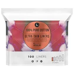 L . Organic Cotton Topsheet Ultra Thin Panty Liners - 100ct