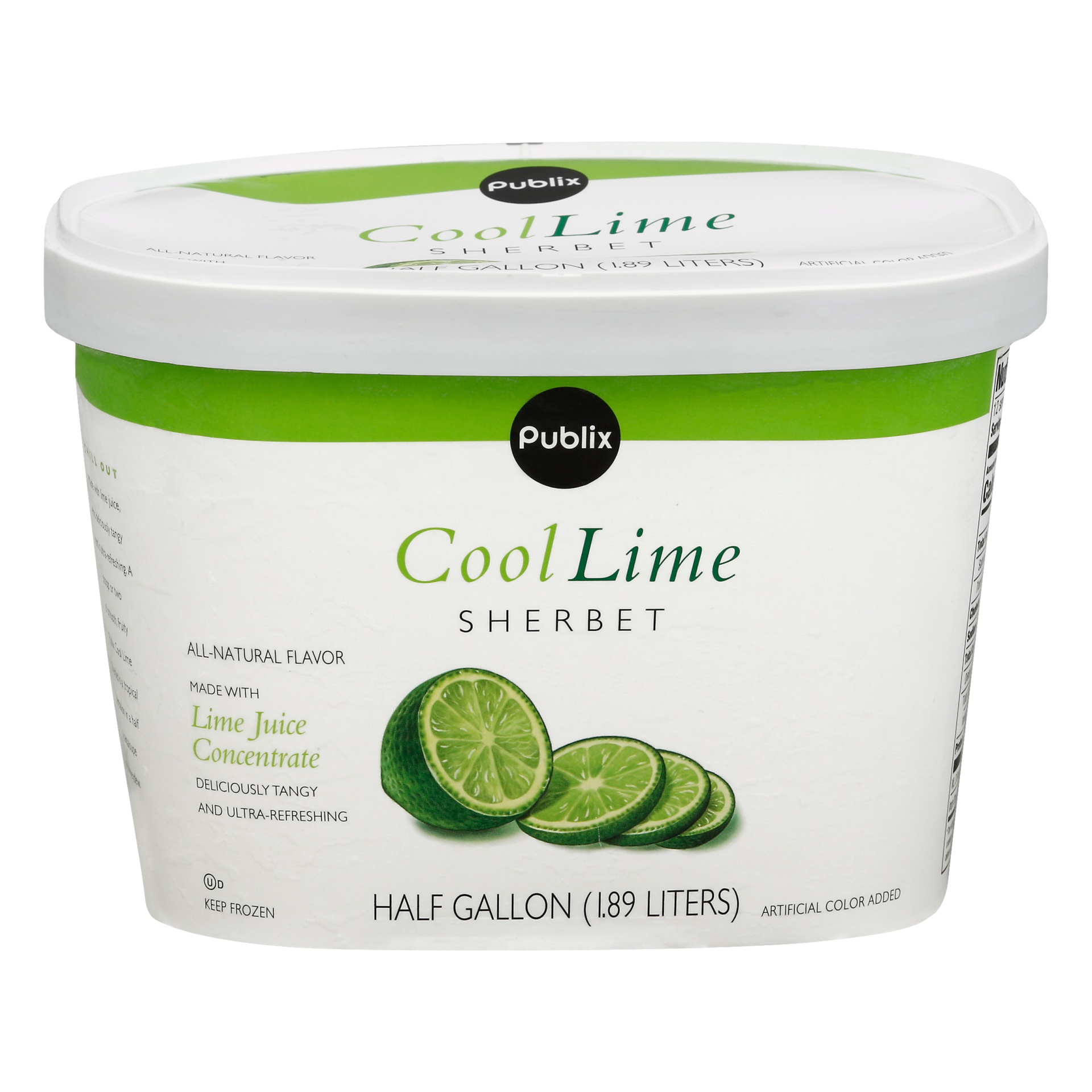 slide 1 of 1, Publix Cool Lime Sherbet, 1/2 gal