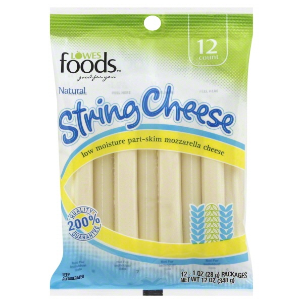 Lowes Foods Part Skim String Cheese Mozzarella 12 oz | Shipt