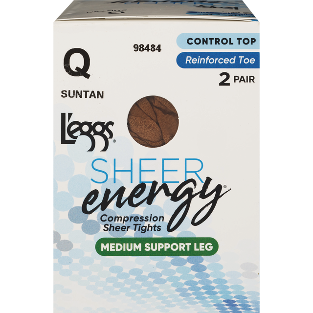 slide 1 of 1, L'EGGS - SHEER ENERGY Sheer Energy 2Pk Ct Suntan Q Rt, 1 ct