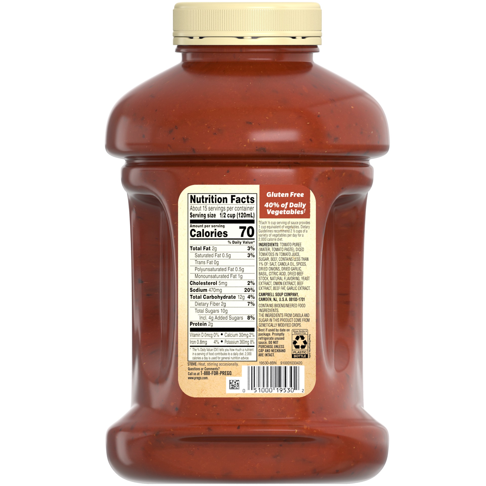 slide 2 of 5, Prego Italian Tomato Pasta Sauce Flavored With Meat, 67 oz Jar, 67 oz