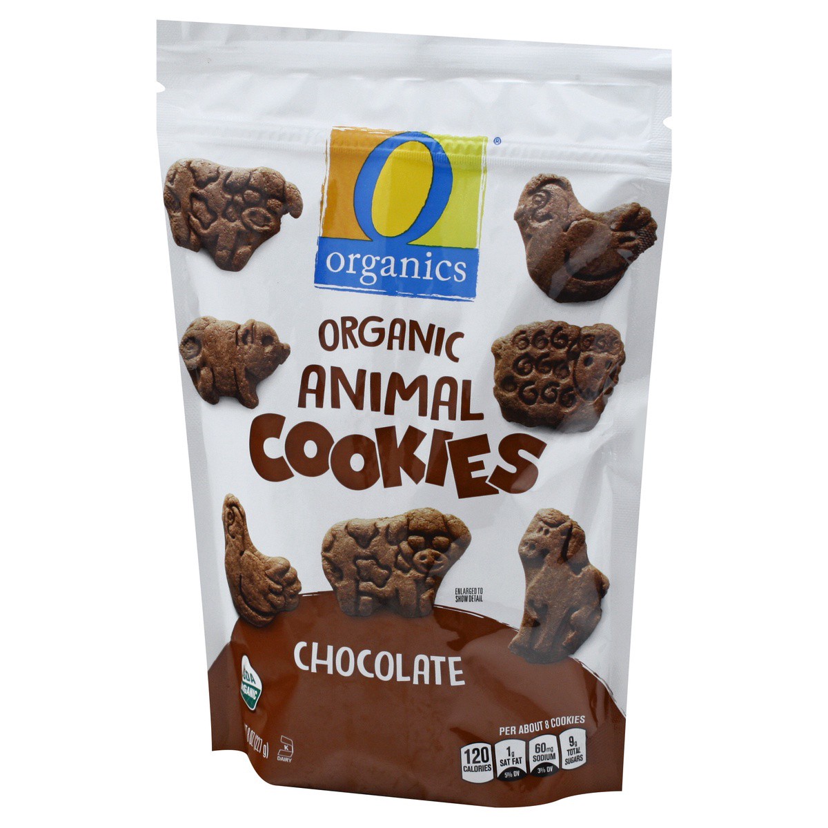 slide 3 of 9, O Organics Cookies Animal Chocolate, 8 oz