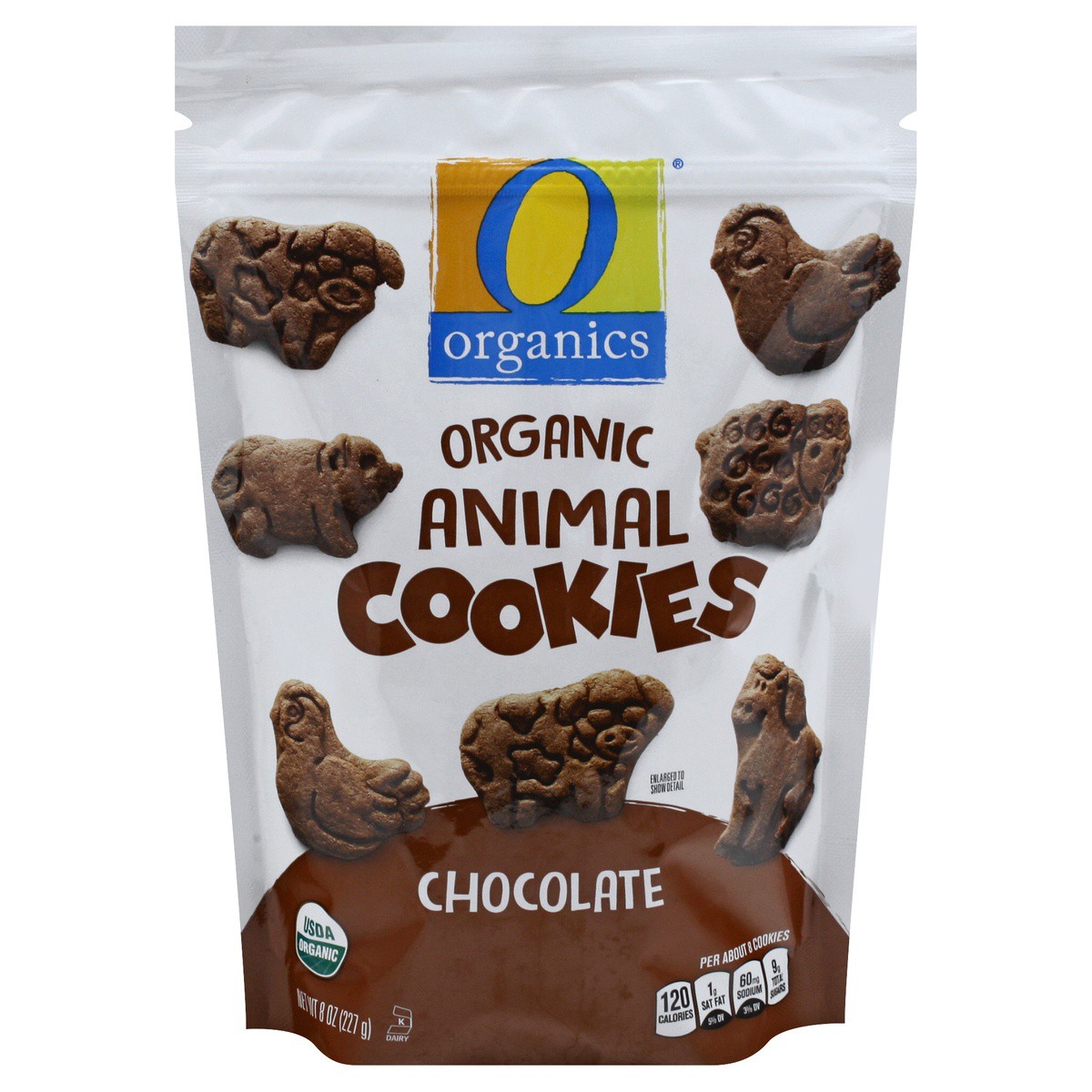 slide 1 of 9, O Organics Cookies Animal Chocolate, 8 oz