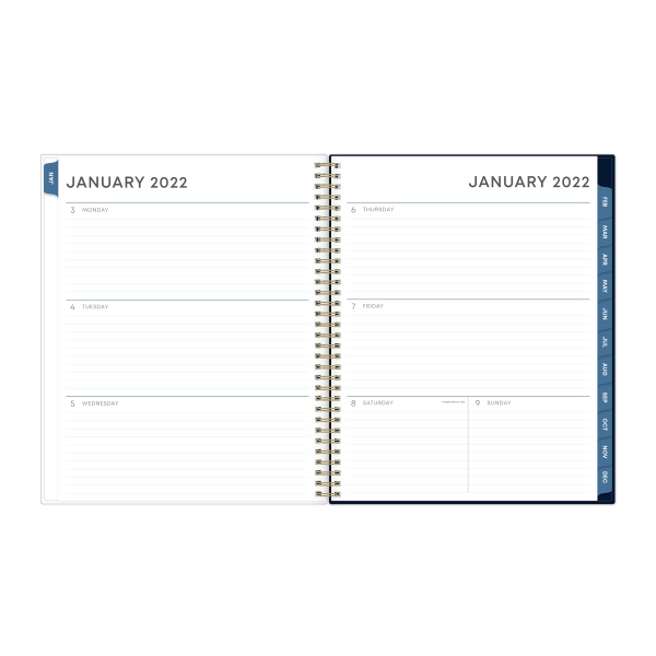 slide 2 of 5, Blue Sky Nightfall Clear Weekly/Monthly Pp Safety Wirebound Planner, 8-1/2'' X 11'', Multicolor, January To December 2022, 1 ct
