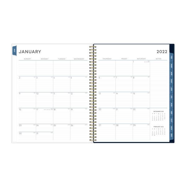 slide 3 of 5, Blue Sky Nightfall Clear Weekly/Monthly Pp Safety Wirebound Planner, 8-1/2'' X 11'', Multicolor, January To December 2022, 1 ct