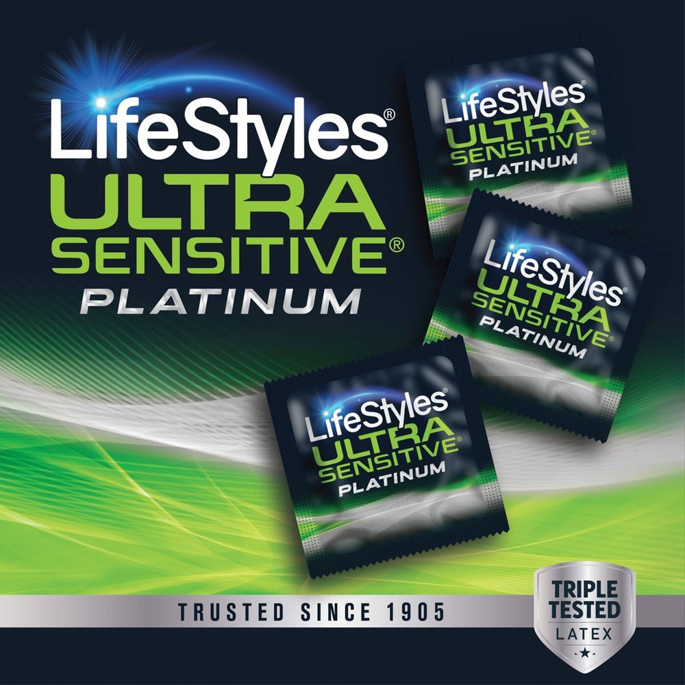 slide 4 of 4, LifeStyles Ultra Sensitive Platinum condoms, 12 ct