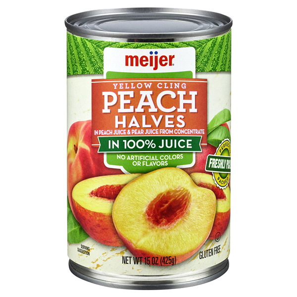 slide 1 of 3, Meijer Peach Halves in 100% Juice, 15 oz