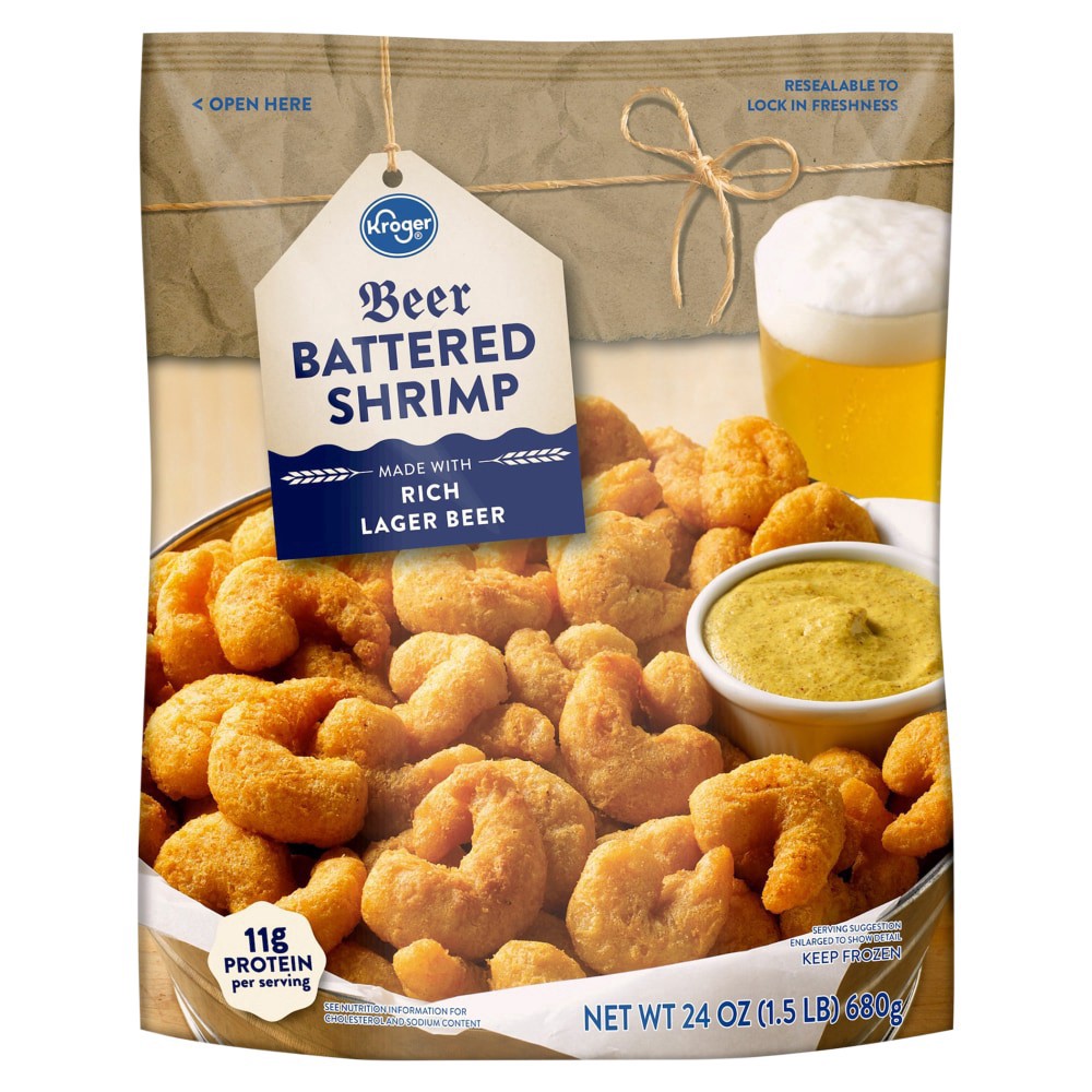 slide 2 of 3, Kroger Brand Beer Battered Shrimp, 1.5 lb