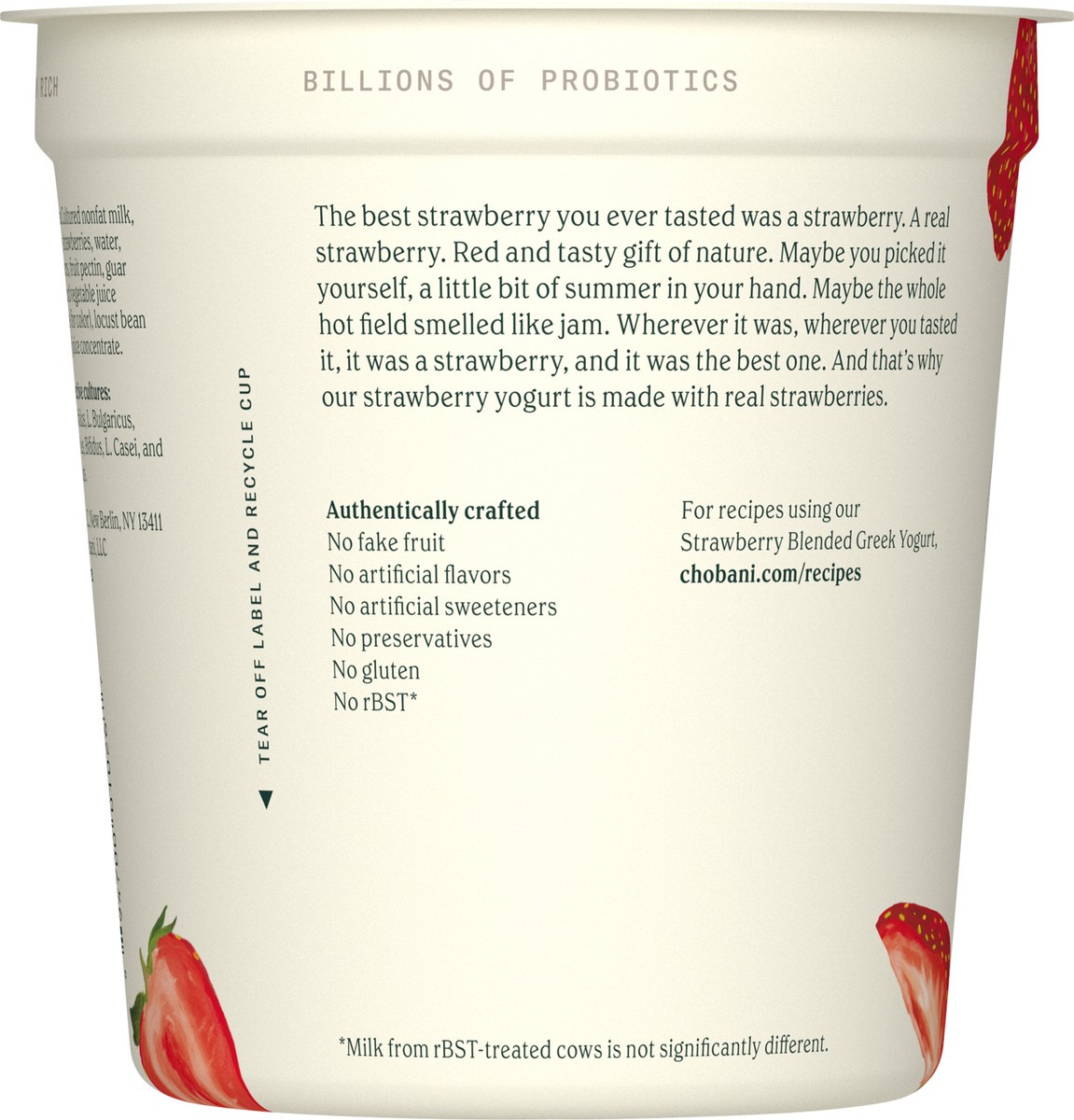 slide 2 of 9, Chobani Yogurt, Greek, Non-Fat, Strawberry, Blended, 32 oz