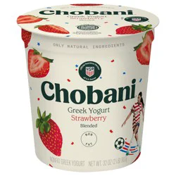 Chobani Yogurt, Greek, Non-Fat, Strawberry, Blended