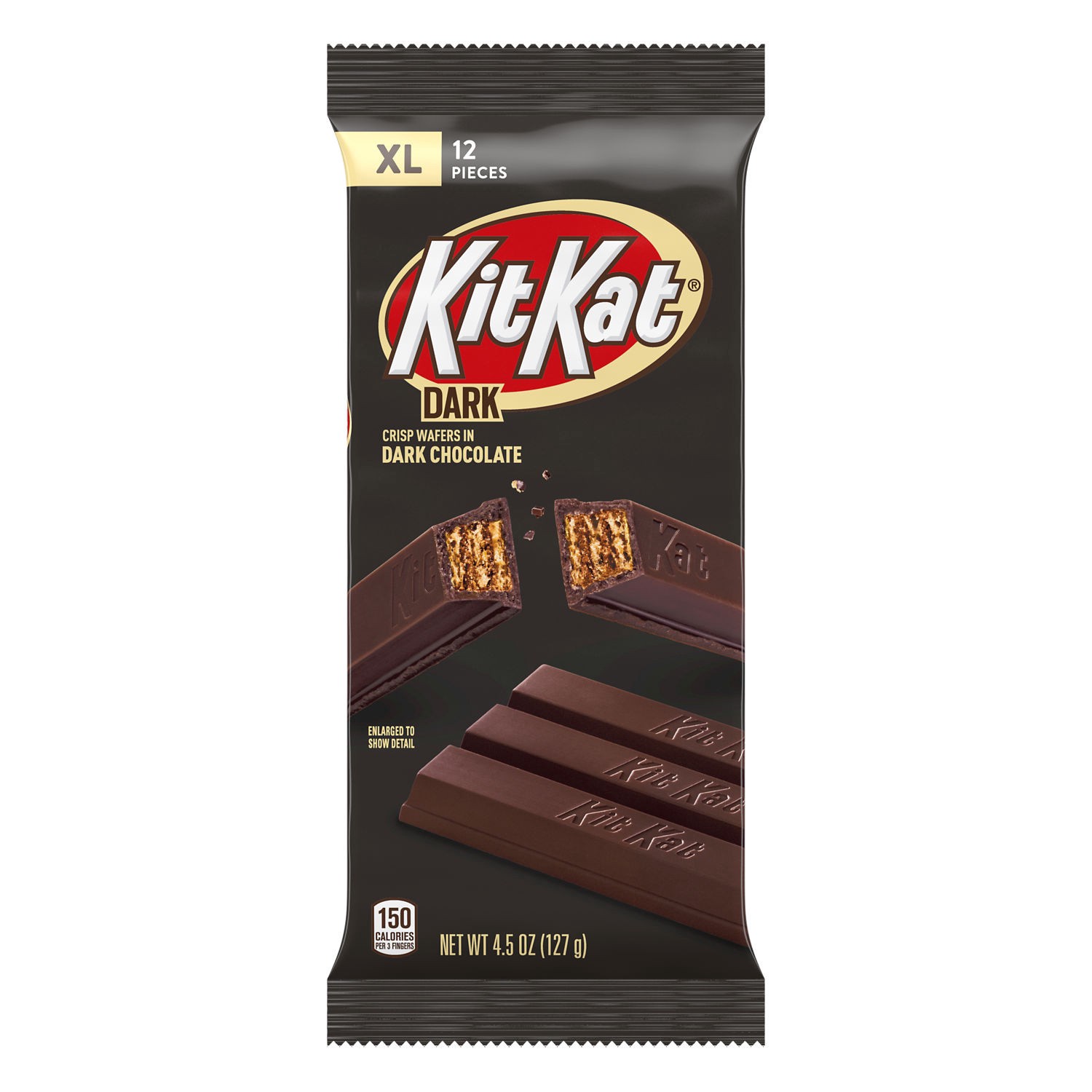 slide 1 of 9, KIT KAT Dark Chocolate Wafer XL, Candy Bar, 4.5 oz (12 Pieces), 4.5 oz