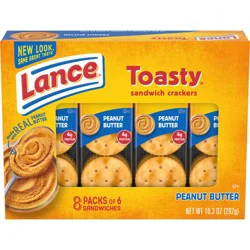 Lance Toasty Peanut Butter Sandwich Crackers, 8 Packs