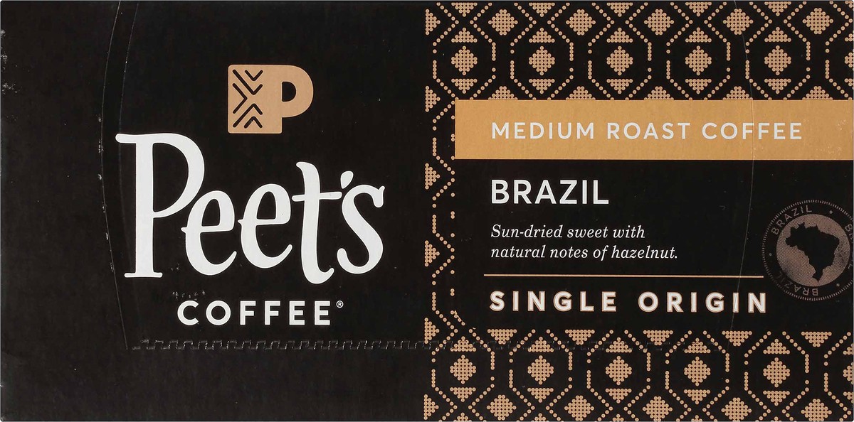 slide 9 of 9, Peet's Coffee Brazil Medium Roast Coffee K-Cup Pods 32 ct Box, 13.7 oz