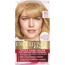 L'Oréal Excellence Triple Protection Permanent Hair Color - 6.3 fl oz - 8G Golden Blonde