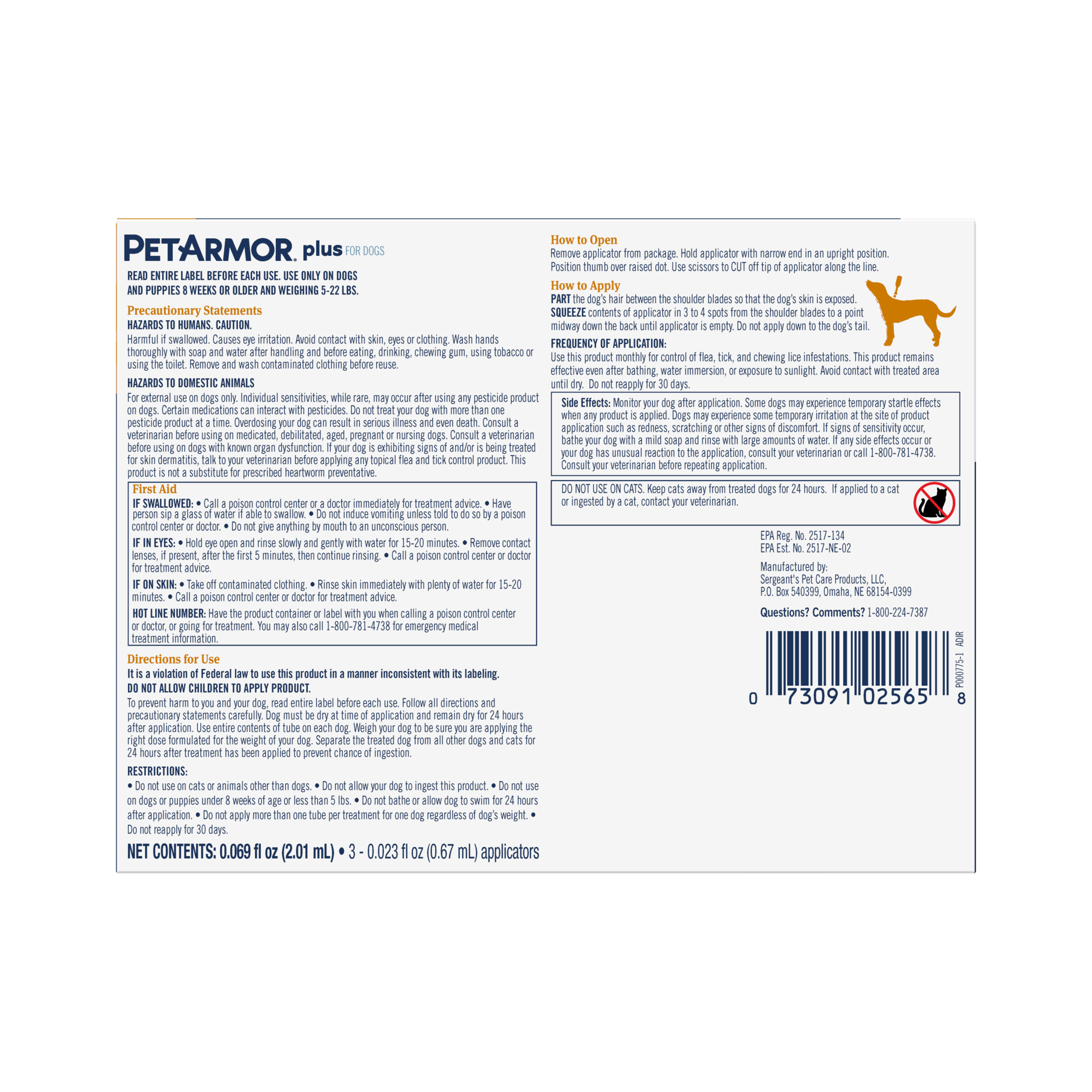 slide 2 of 2, PetArmor Plus F&T SO Dog 5-22LB 3CT, 3 ct