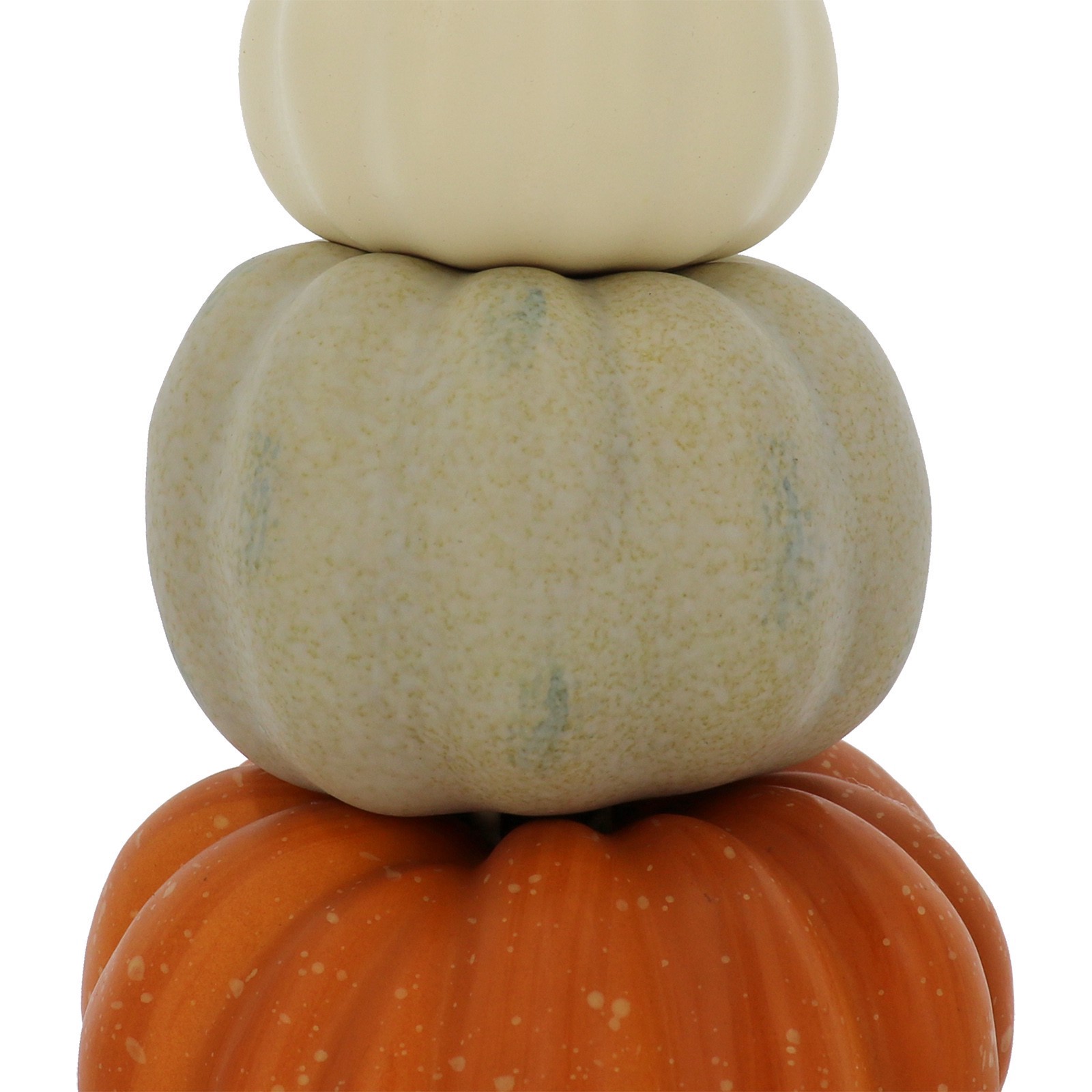 slide 2 of 2, 6.5" Cream, Green & Orange Decorative Pumpkin Stack By Ashland, 6.5 in