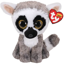 TY Linus - Gray & White Lemur Beanie Boos Plush