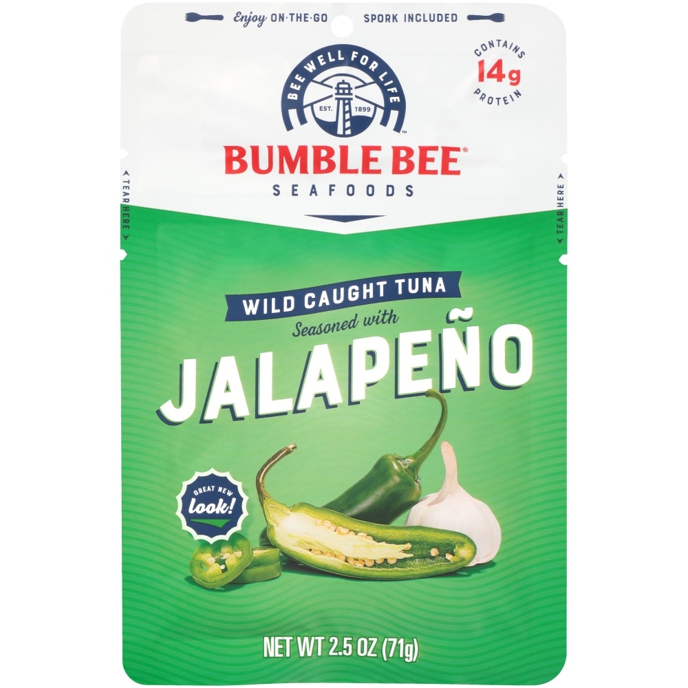 slide 1 of 1, Bumble Bee Seafoods Wild Caught Jalapeno Tuna 2.5 oz, 2.5 oz