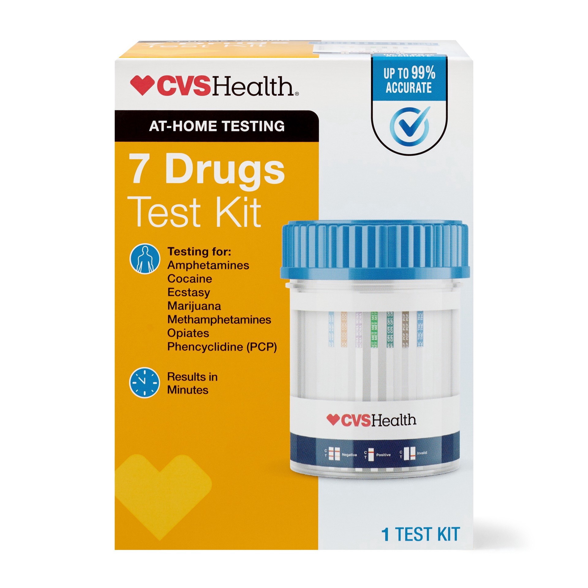 slide 1 of 1, CVS Health Home Drug Test Kit, 7 Drugs, 1 ct