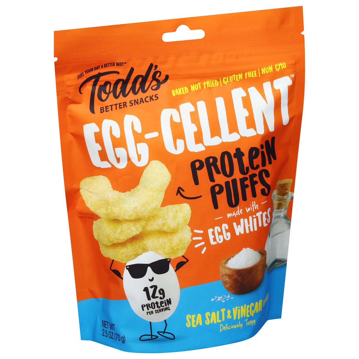 slide 7 of 14, Todd's Better Snacks Egg-Cellent Sea Salt & Vinegar Flavor Protein Puffs 2.5 oz, 2.5 oz