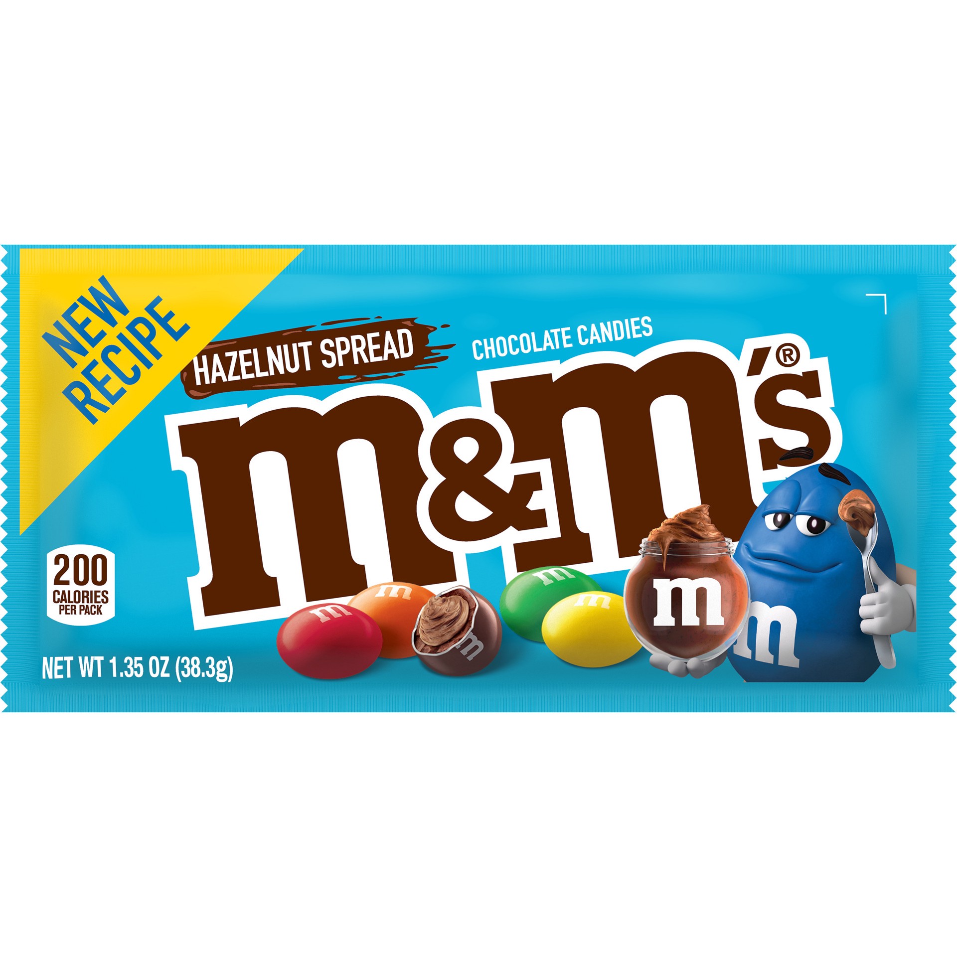 slide 1 of 5, M&M's Hazelnut Spread Full Size Chocolate Candy Packs, 1.35-Ounce Pouch, 1.35 oz