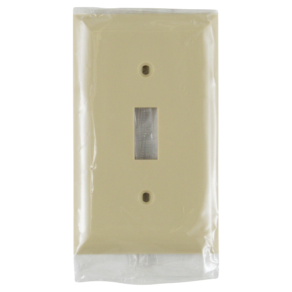 slide 1 of 2, Power Gear Single Toggle Switch Wall Plate, Light Almond, 1 ct