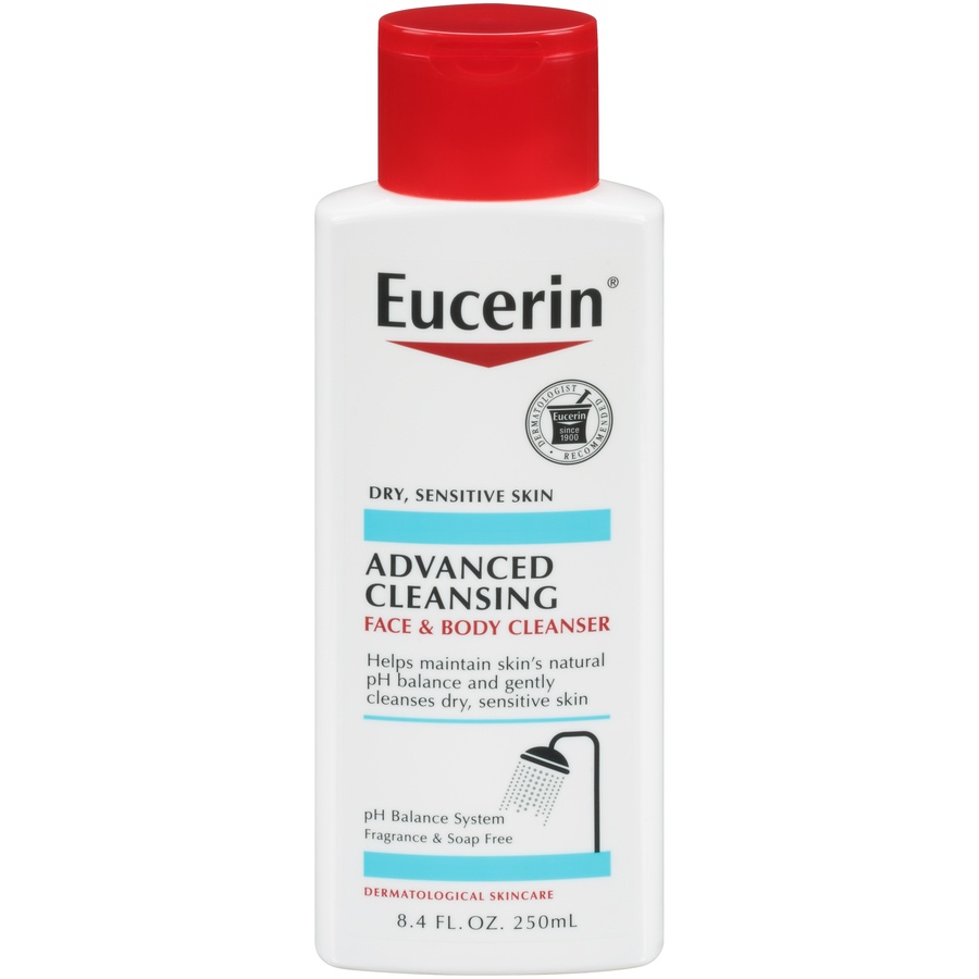 slide 1 of 7, Eucerin Advanced Cleansing Body And Face Wash, 8.4 Oz, 8.4 oz