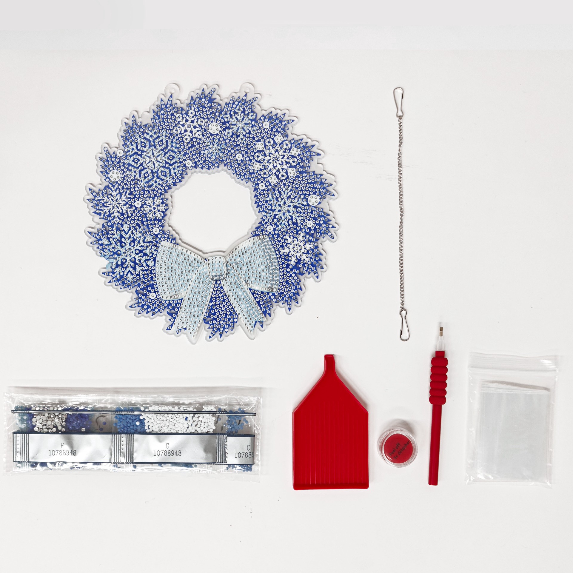 slide 3 of 4, 8" Snowflake Wreath Diamond Art Kit By Make Market, 8 in