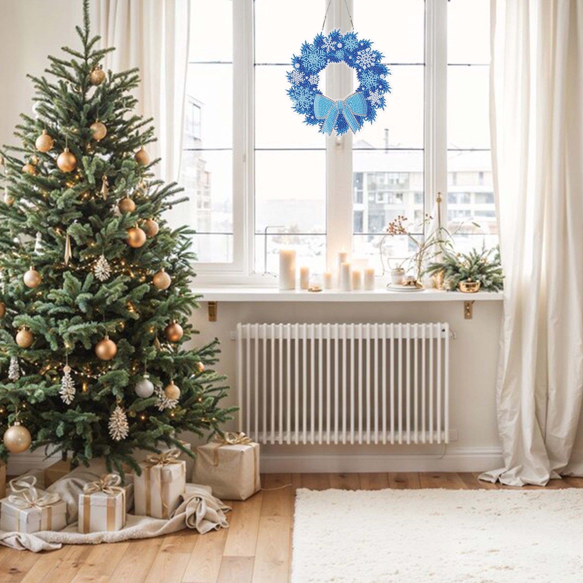 slide 2 of 4, 8" Snowflake Wreath Diamond Art Kit By Make Market, 8 in