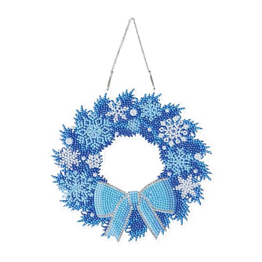 slide 1 of 4, 8" Snowflake Wreath Diamond Art Kit By Make Market, 8 in