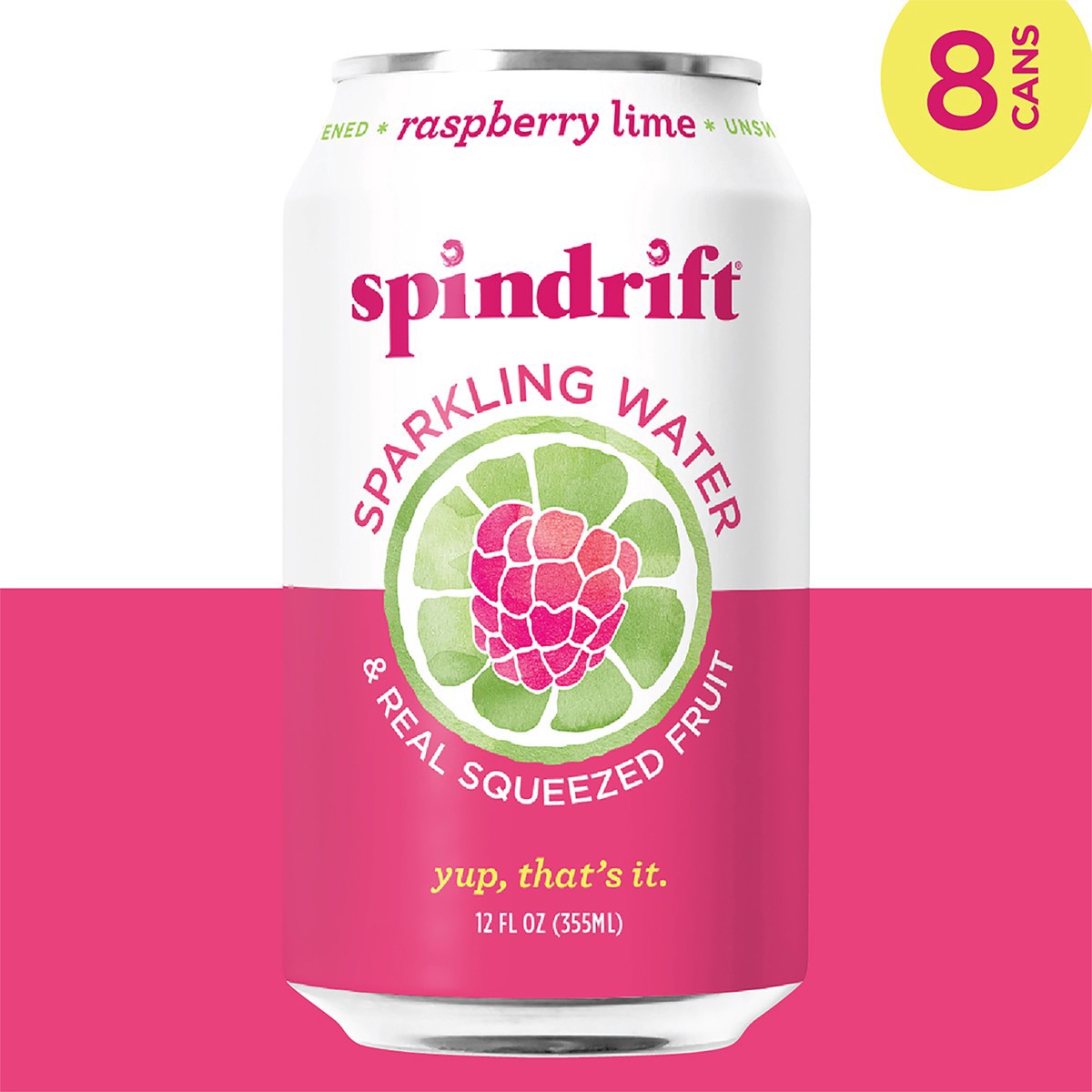 slide 7 of 7, Spindrift Sparkling Water - Raspberry Lime- 12 fl oz, 12 fl oz