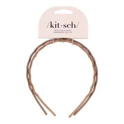 Kitsch Recycled Plastic Zigzag Neutral Headbands Set