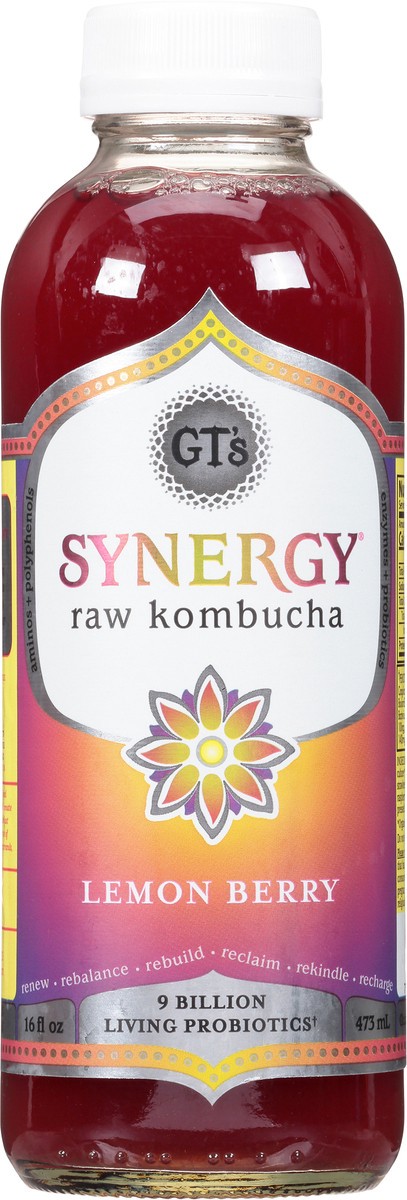 slide 6 of 9, GT's Synergy® kombucha, lemon berry, 16 oz