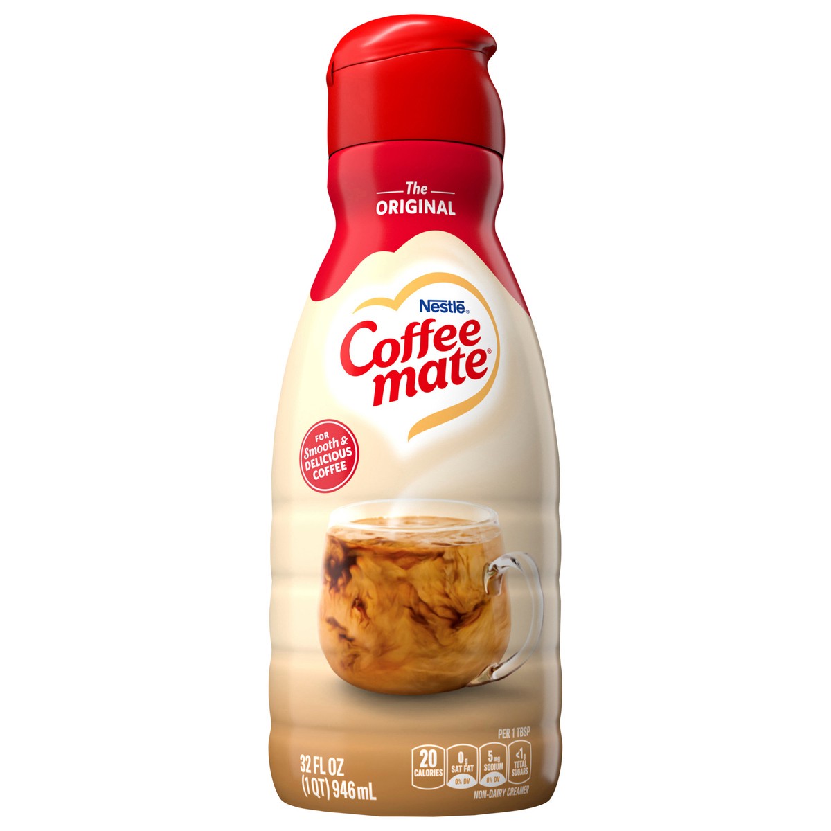 slide 1 of 7, Coffee-Mate Coffee mate Original Flavored Coffee Creamer, Non-Dairy, Gluten-Free, 63 Servings, 32 fl oz